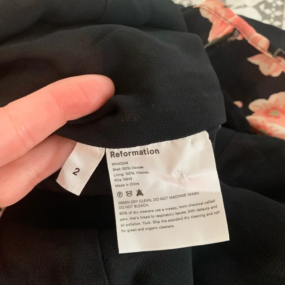 Reformation Luanne Midi in Louise Black Floral - Sz 2 - Picture 5 of 7